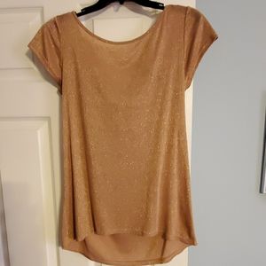 Gold sparkling rose colored shirt